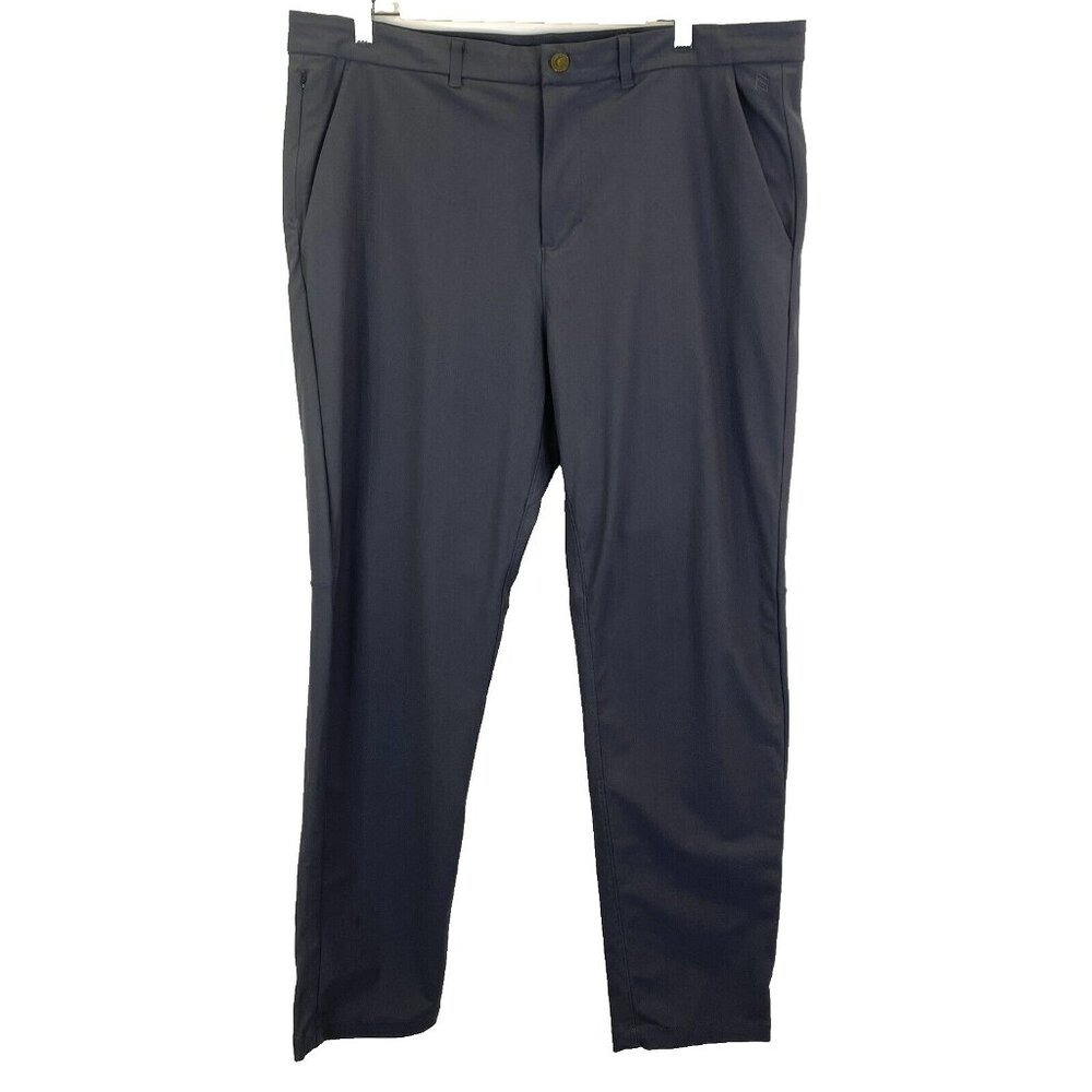 Zyia Active Pants Mens Size 2XL XXL Gray Commuter Chino Flat Front Stretch